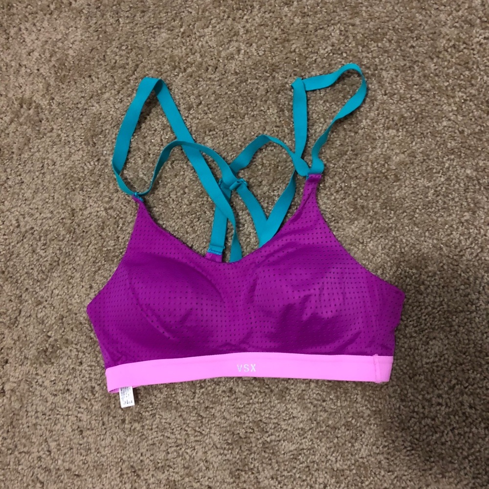 VSX purple sports bra